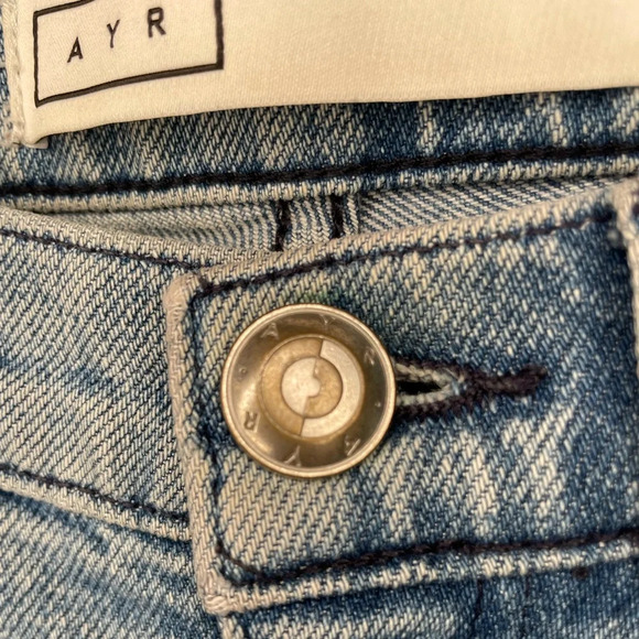 AYR Yes Yes Yes Jeans Size 24 Straight Crop Irie Wash Blue Cotton Blend - Picture 9 of 16